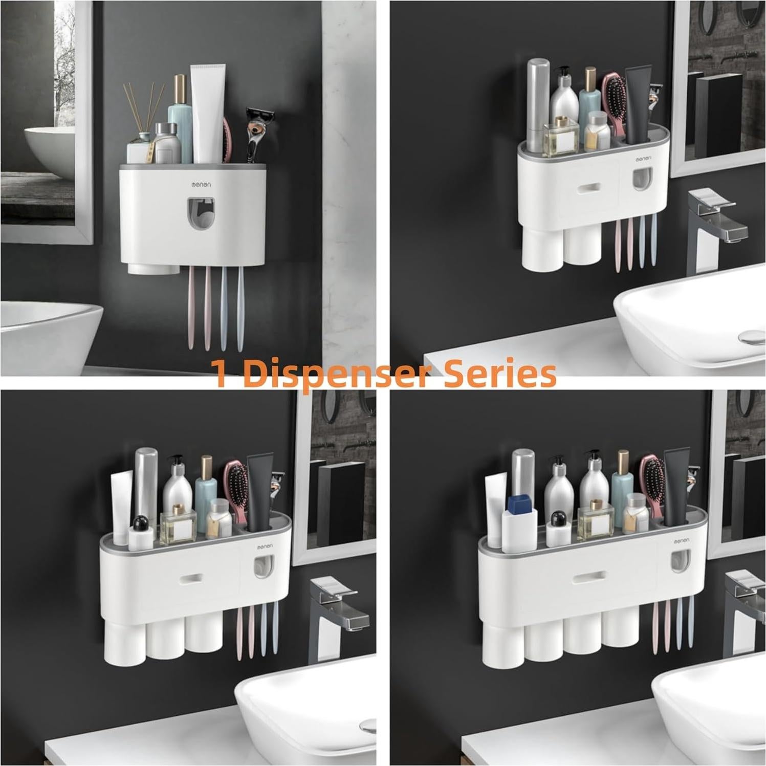 Soporte de Cepillo de Dientes Celsitudo con Dispensador y Taza