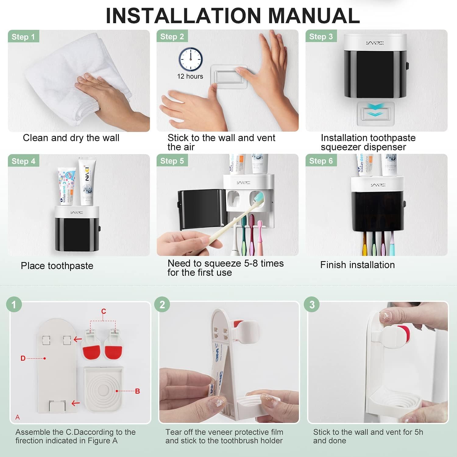 Soporte de Cepillo de Dientes Boperzi con Dispensador Automático