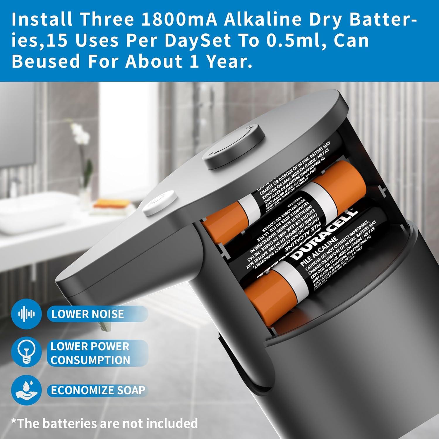 Dispensador de Jabón Automático Aunmaon Negro Mate 2.5ml