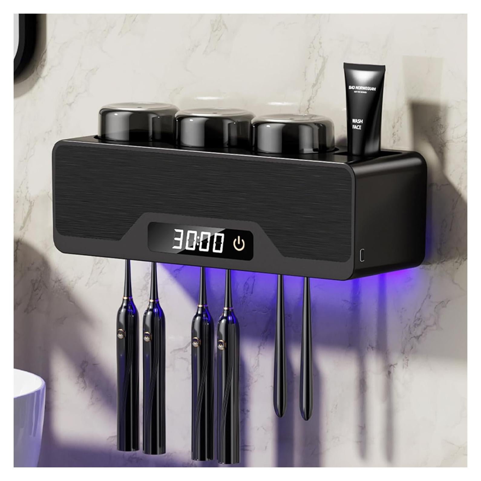 Soporte para Cepillos de Dientes Wekity con Secado y Limpieza