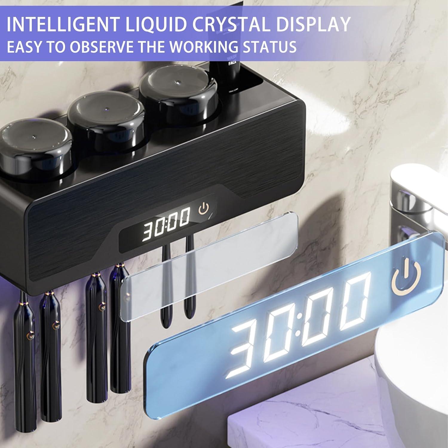 Soporte para Cepillos de Dientes Wekity con Secado y Limpieza