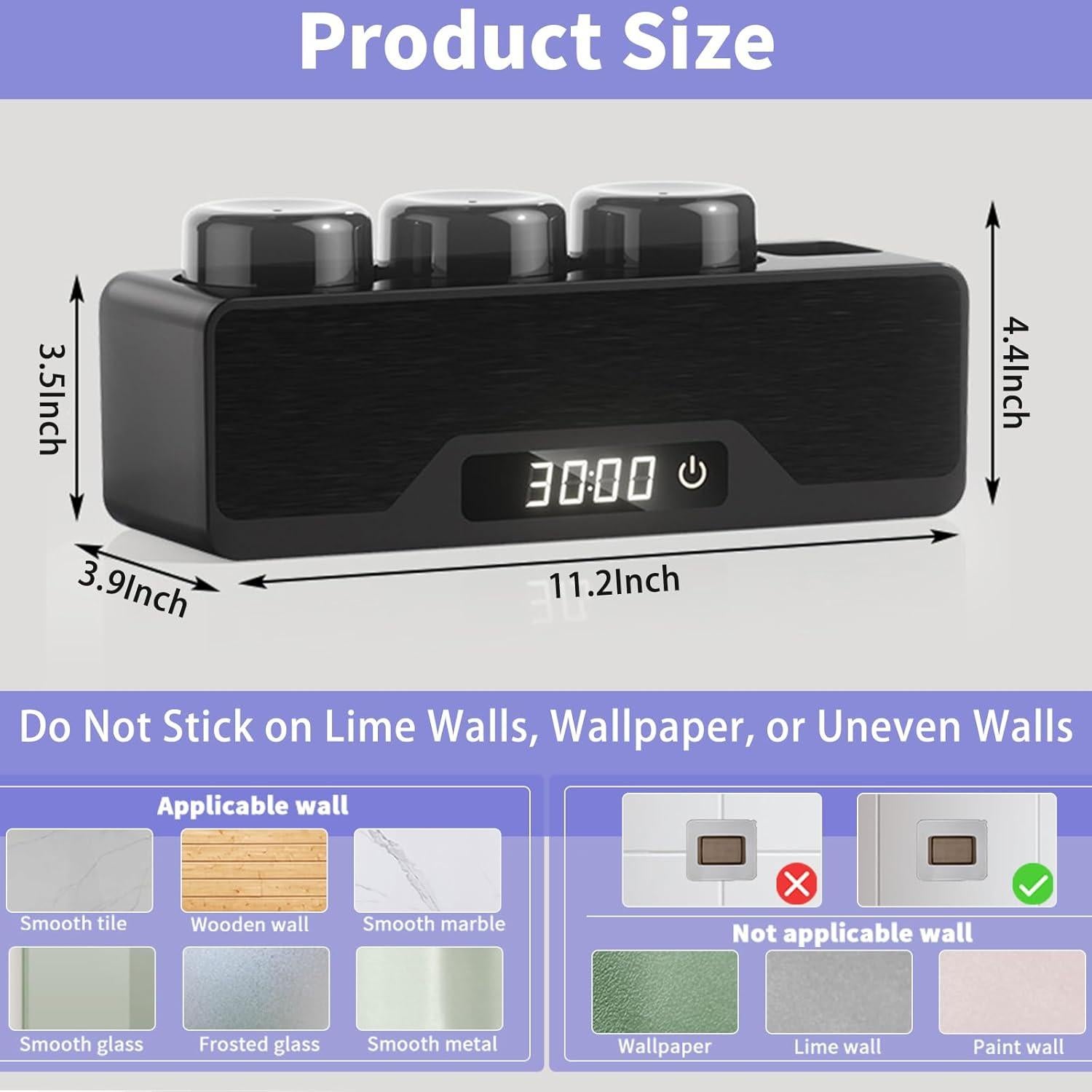 Soporte para Cepillos de Dientes Wekity con Secado y Limpieza