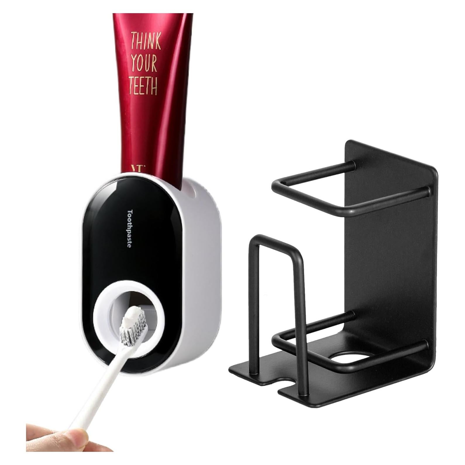 Soporte de Cepillo de Dientes VHIEDN Montado en Pared 3 en 1 Negro