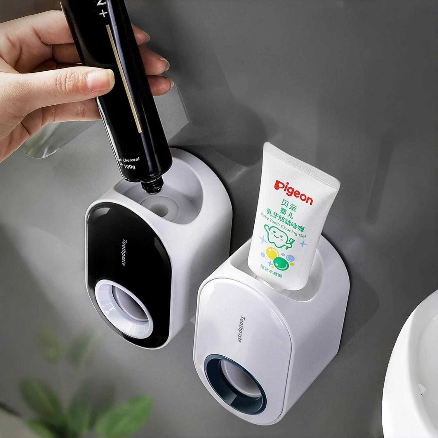 Soporte de Cepillo de Dientes VHIEDN Montado en Pared 3 en 1 Negro