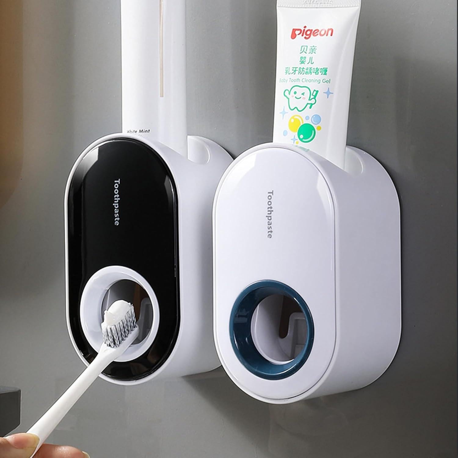 Soporte de Cepillo de Dientes VHIEDN Montado en Pared 3 en 1 Negro