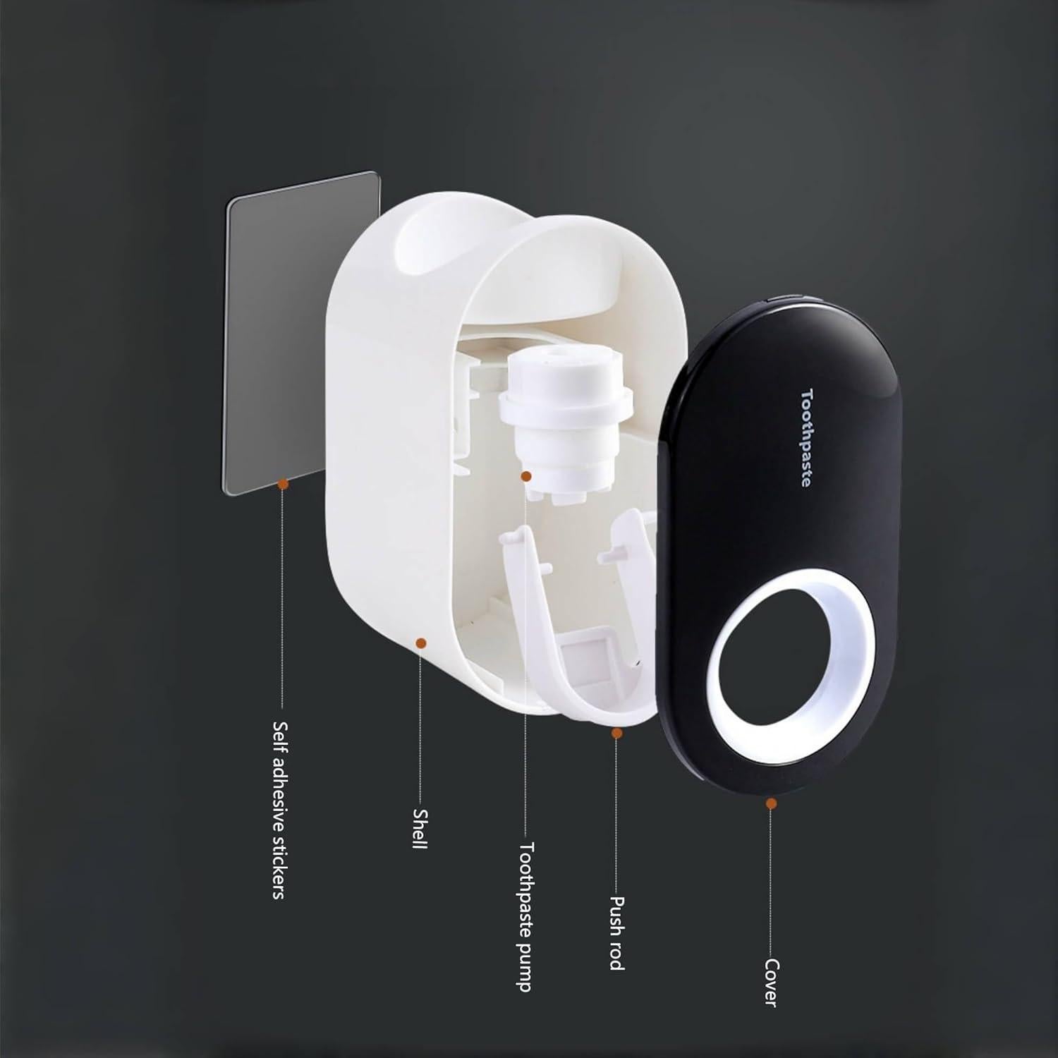 Soporte de Cepillo de Dientes VHIEDN Montado en Pared 3 en 1 Negro