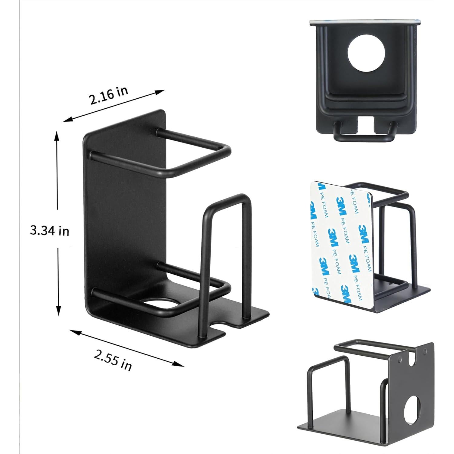 Soporte de Cepillo de Dientes VHIEDN Montado en Pared 3 en 1 Negro