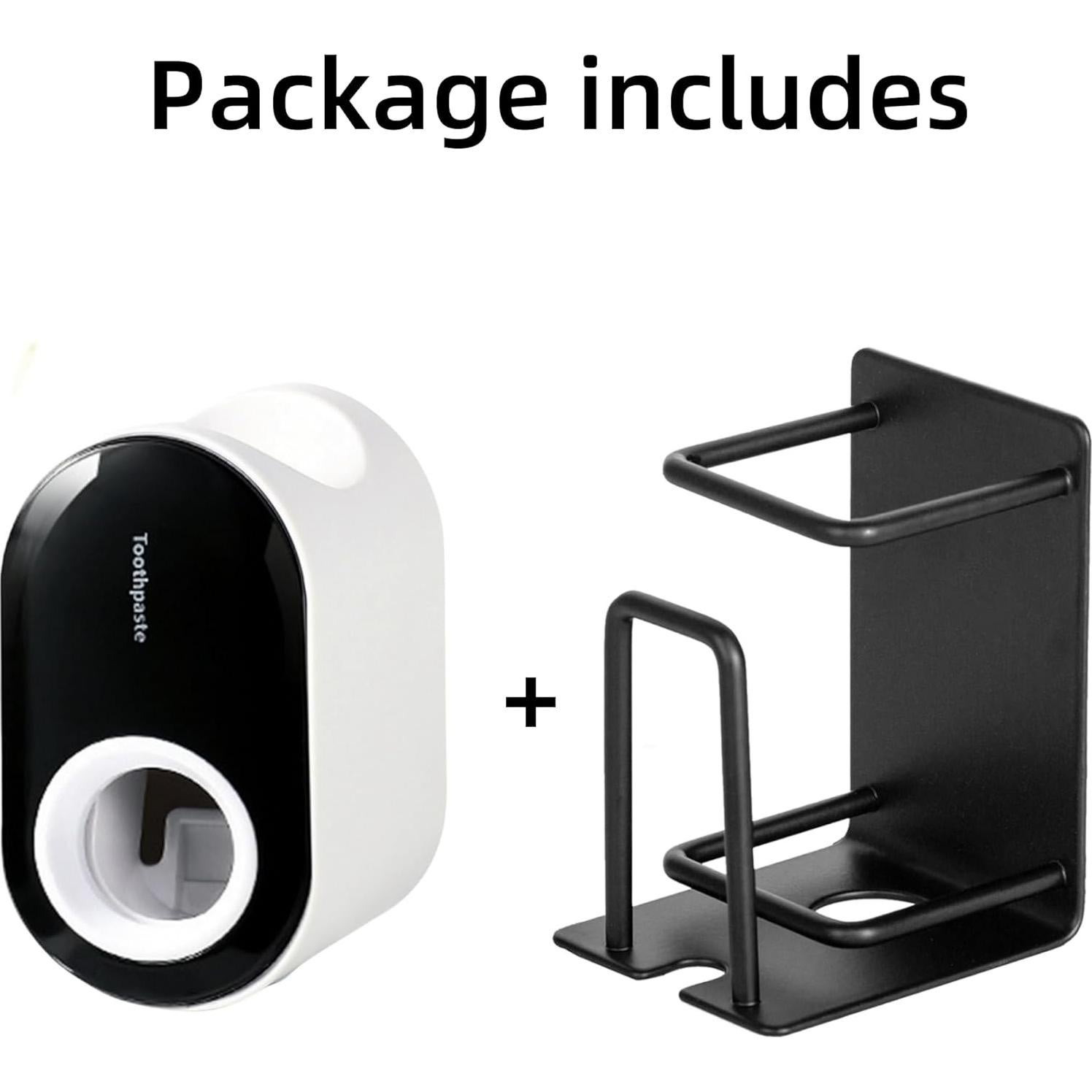 Soporte de Cepillo de Dientes VHIEDN Montado en Pared 3 en 1 Negro