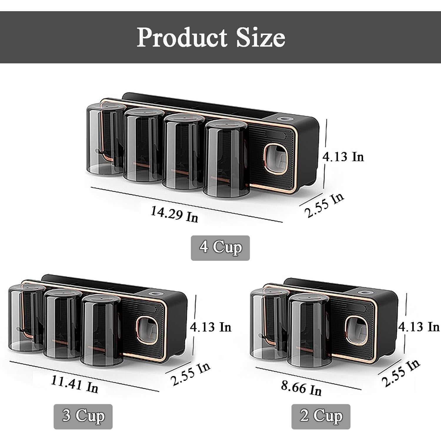 Soporte para Cepillos de Dientes Wekity Negro con Dispensador