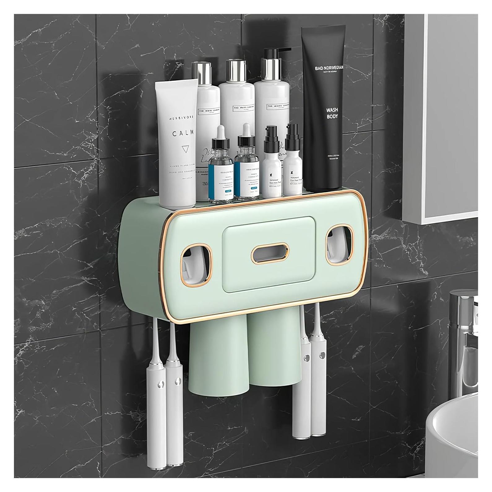 Soporte para Cepillos de Dientes Wekity Verde con Dispensador