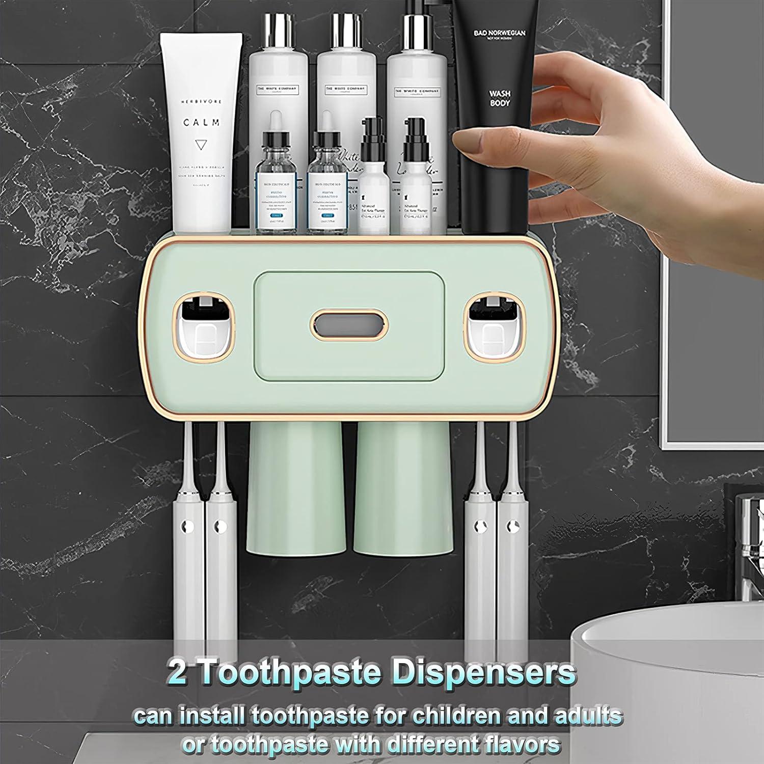 Soporte para Cepillos de Dientes Wekity Verde con Dispensador