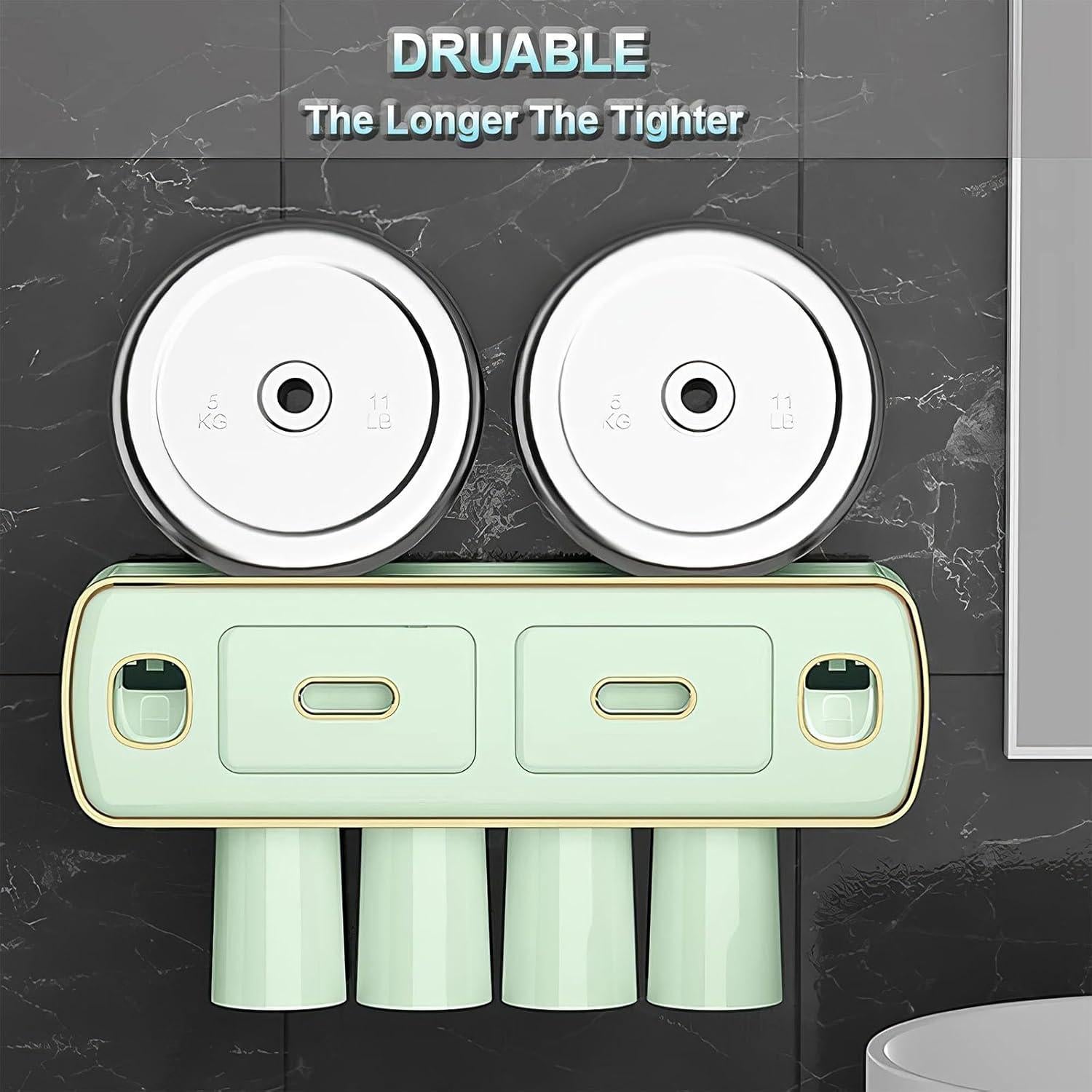 Soporte para Cepillos de Dientes Wekity Verde con Dispensador