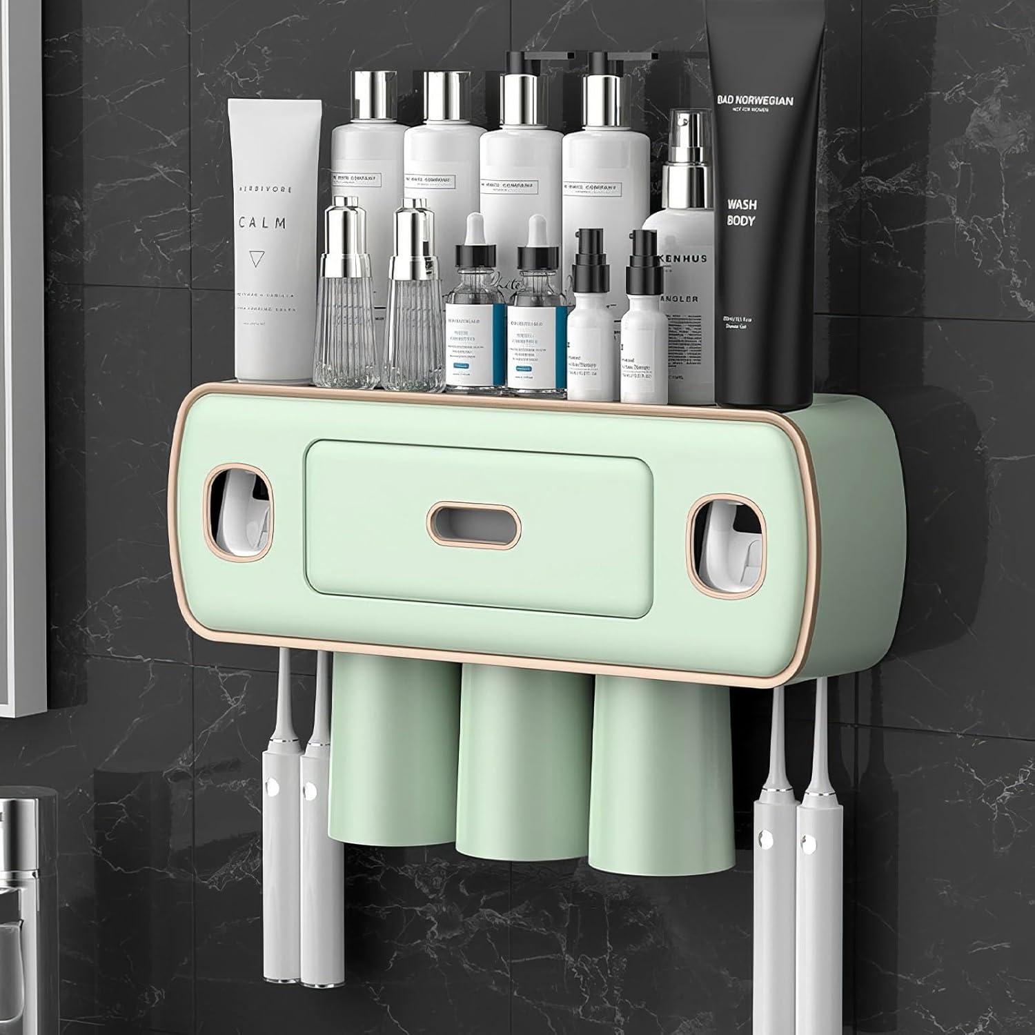 Soporte para Cepillos de Dientes Wekity Verde con Dispensador