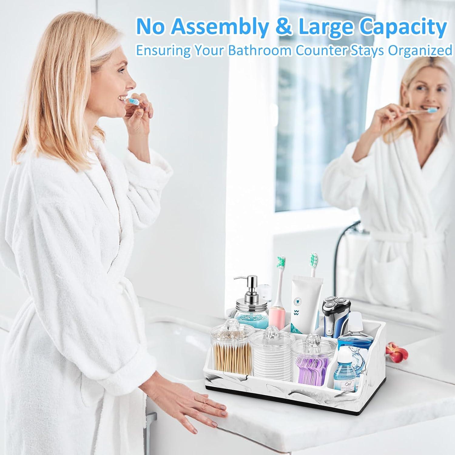 Organizador de Baño MSBRCH de Mármol Blanco con Dispensador 3PCS