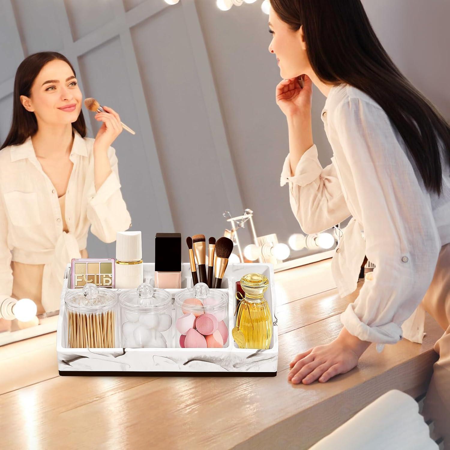 Organizador de Baño MSBRCH de Mármol Blanco con Dispensador 3PCS