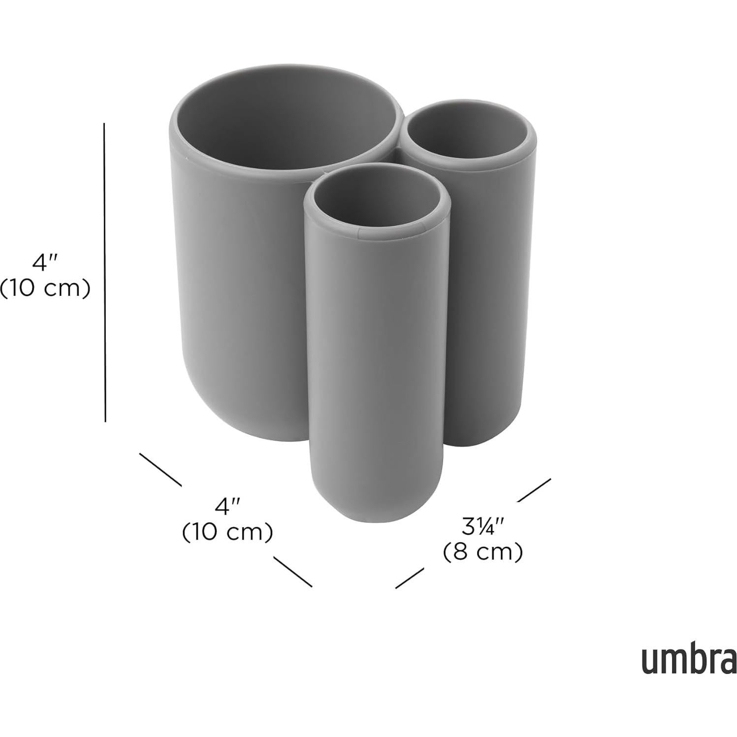 Soporte para Cepillos de Dientes Umbra Touch Gris - 3 Compartimentos