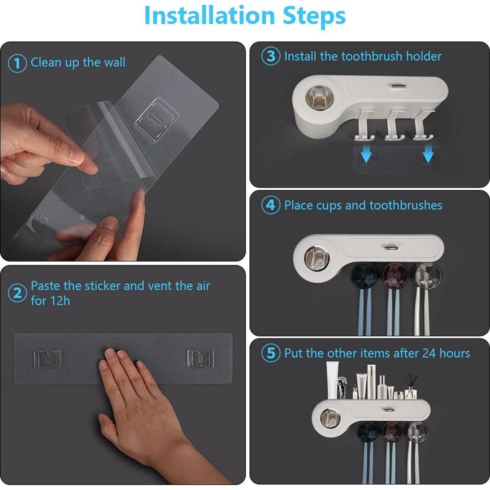 Dispensador Automático de Pasta de Dientes YardGo Blanco