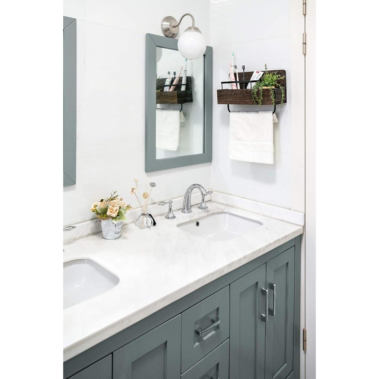 Soporte de Cepillos de Dientes Dahey de Madera con Dispensador