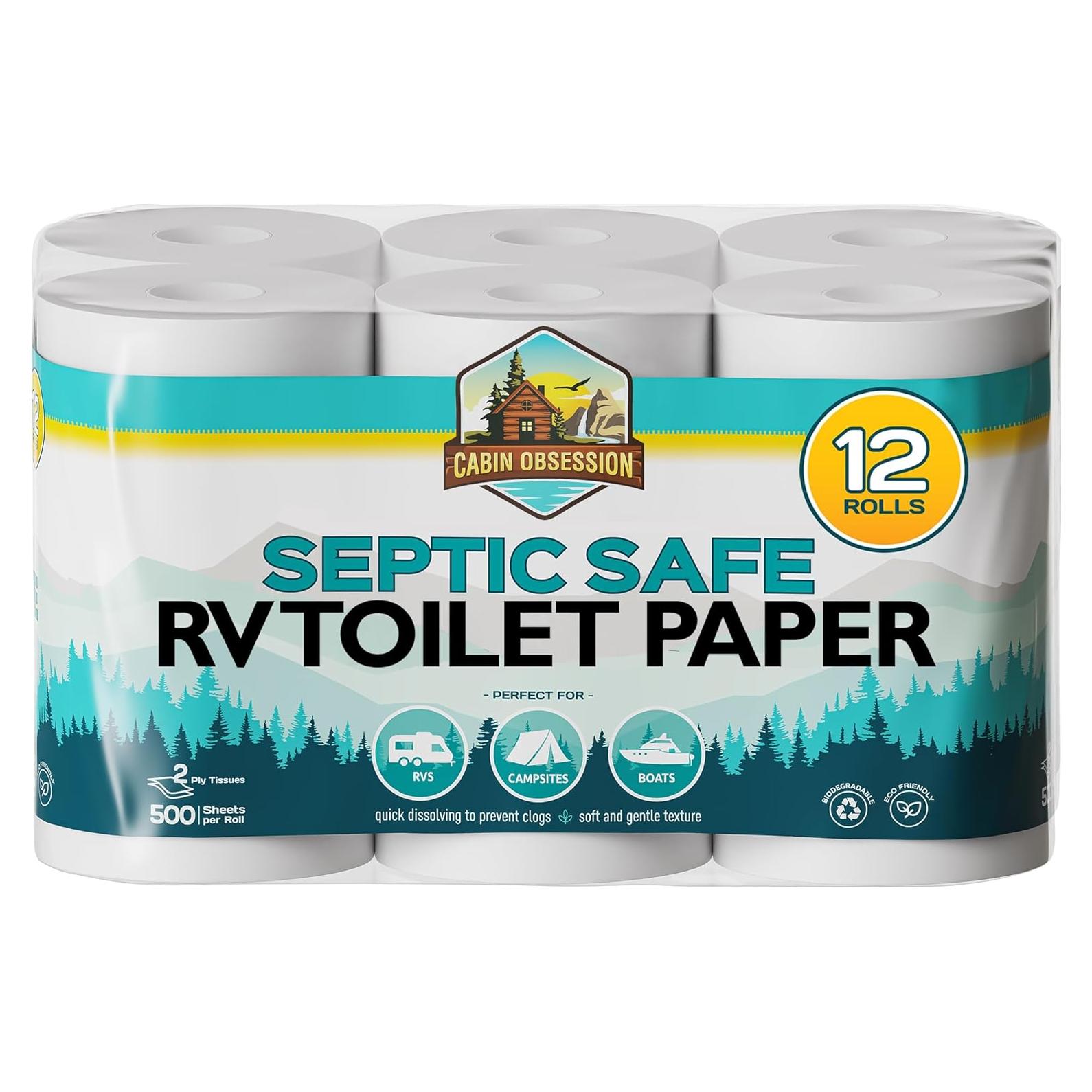 Papel Higiénico Biodegradable RV 12 Rollos 2 Capas Disolución Rápida