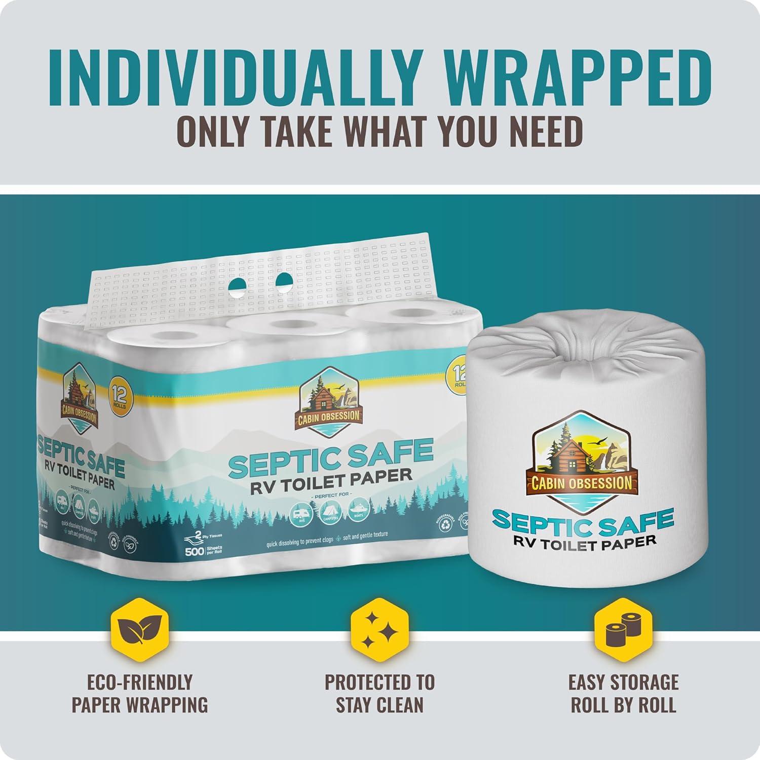 Papel Higiénico Biodegradable RV 12 Rollos 2 Capas Disolución Rápida