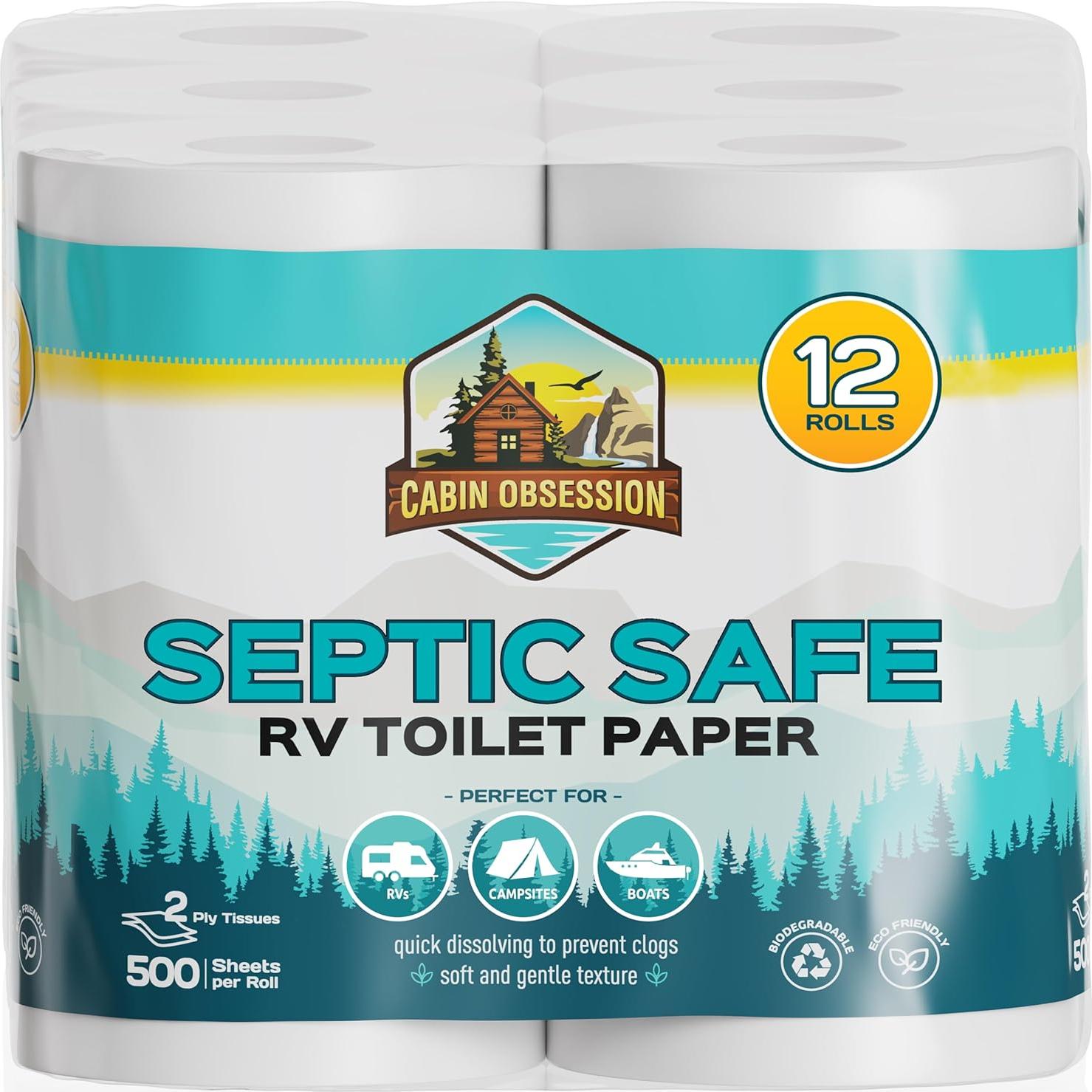 Papel Higiénico Biodegradable RV 12 Rollos 2 Capas Disolución Rápida