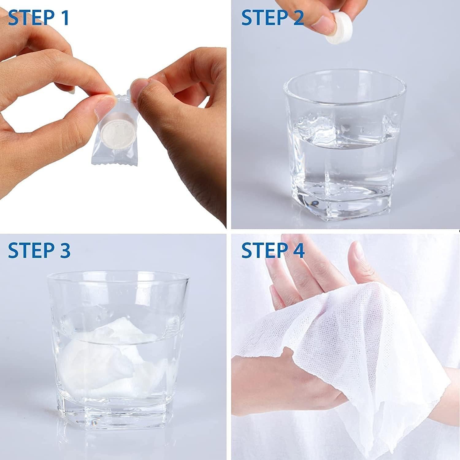 Tableta Mágica de Pañuelo Moneda - 100 Piezas, Compacta y Ecológica