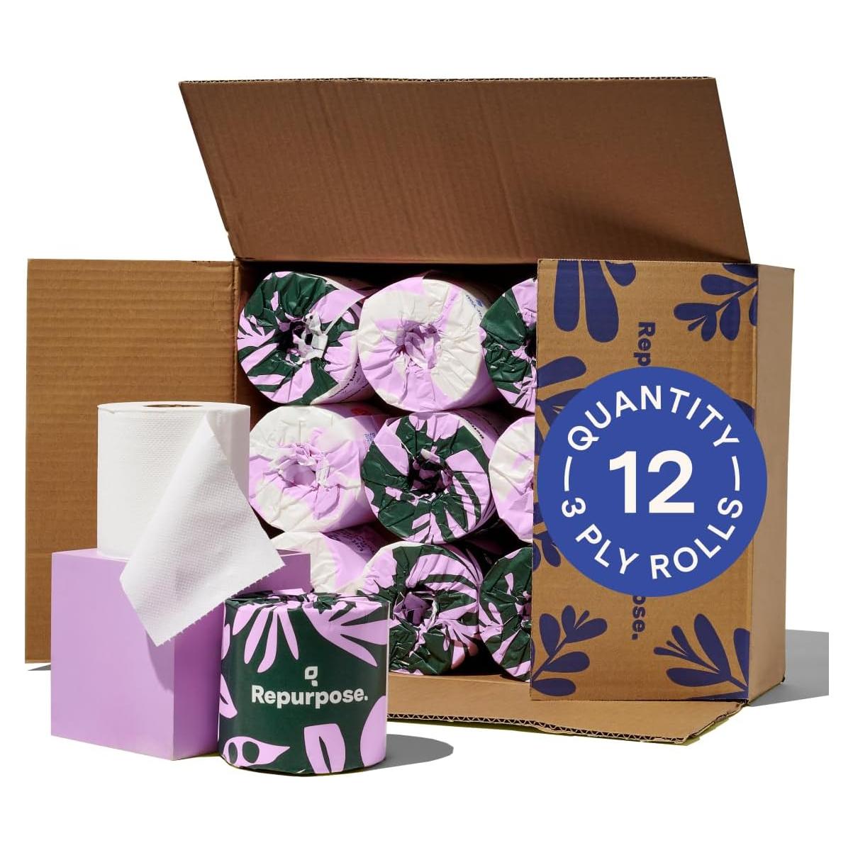 Papel Higiénico 100% Bambú Repurpose 3 Capas 12 Rollos