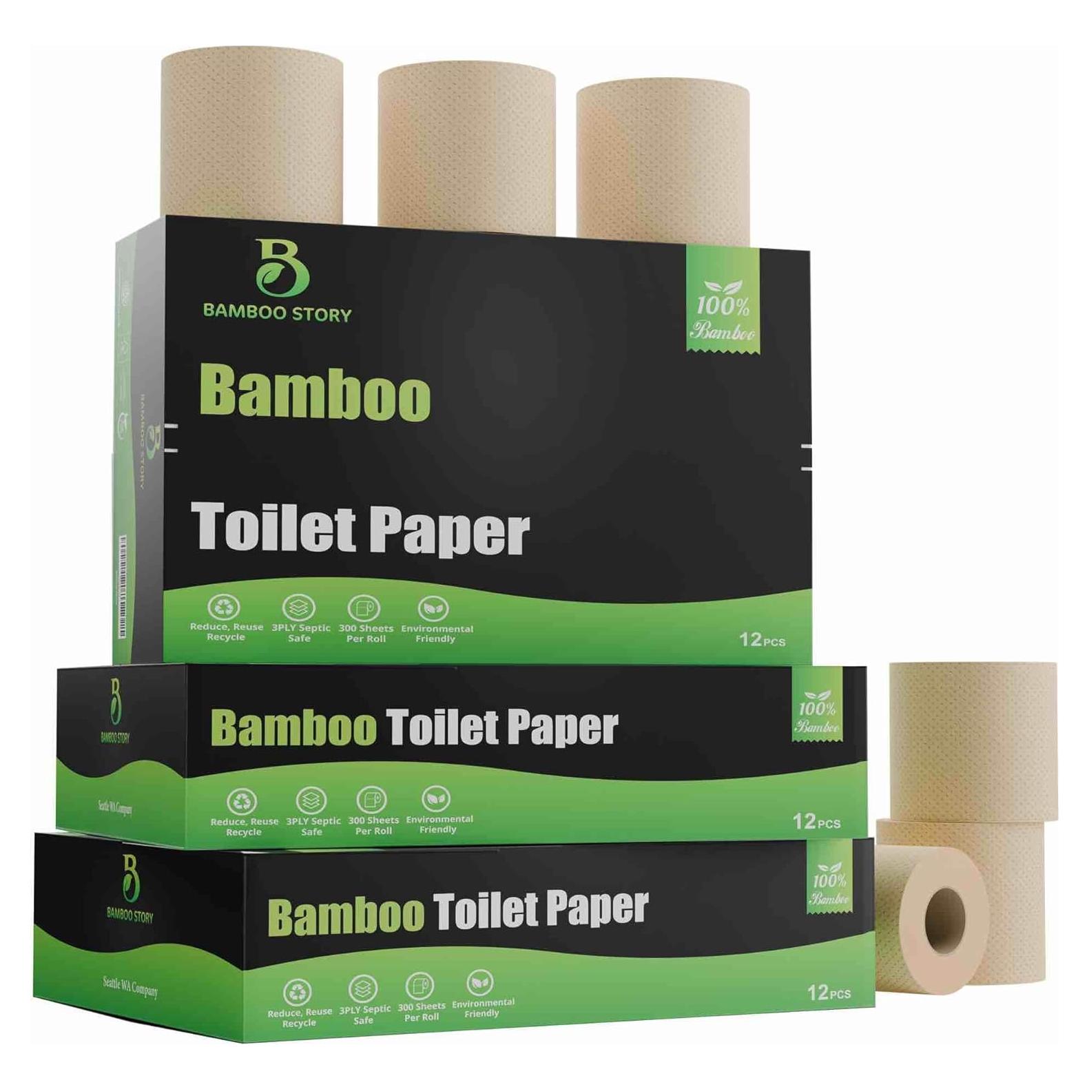 Papel Higiénico Ecológico Bamboo Story 12 Rollos 3PLY