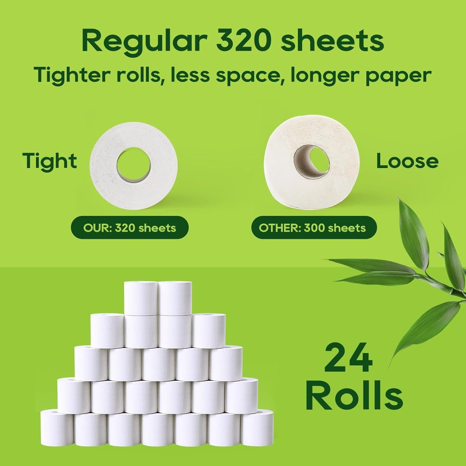 Papel Higiénico Ecológico ECOLipak de Bambú 24 Rollos 320 Hojas