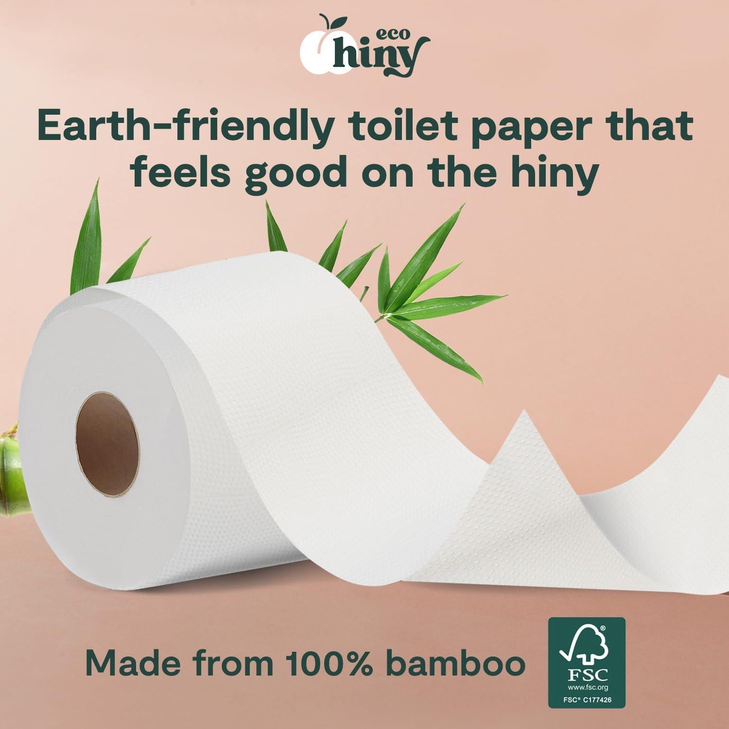 Papel Higiénico de Bambú ecoHiny | 12 Rollos Mega 3 Capas 350 Hojas