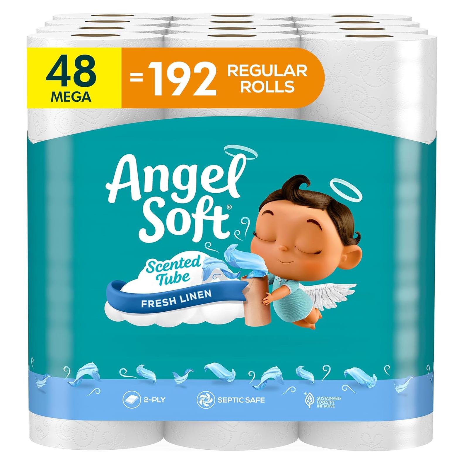 Papel Higiénico Angel Soft Mega Roll 48 Rollos 2 Capas Aroma Lino