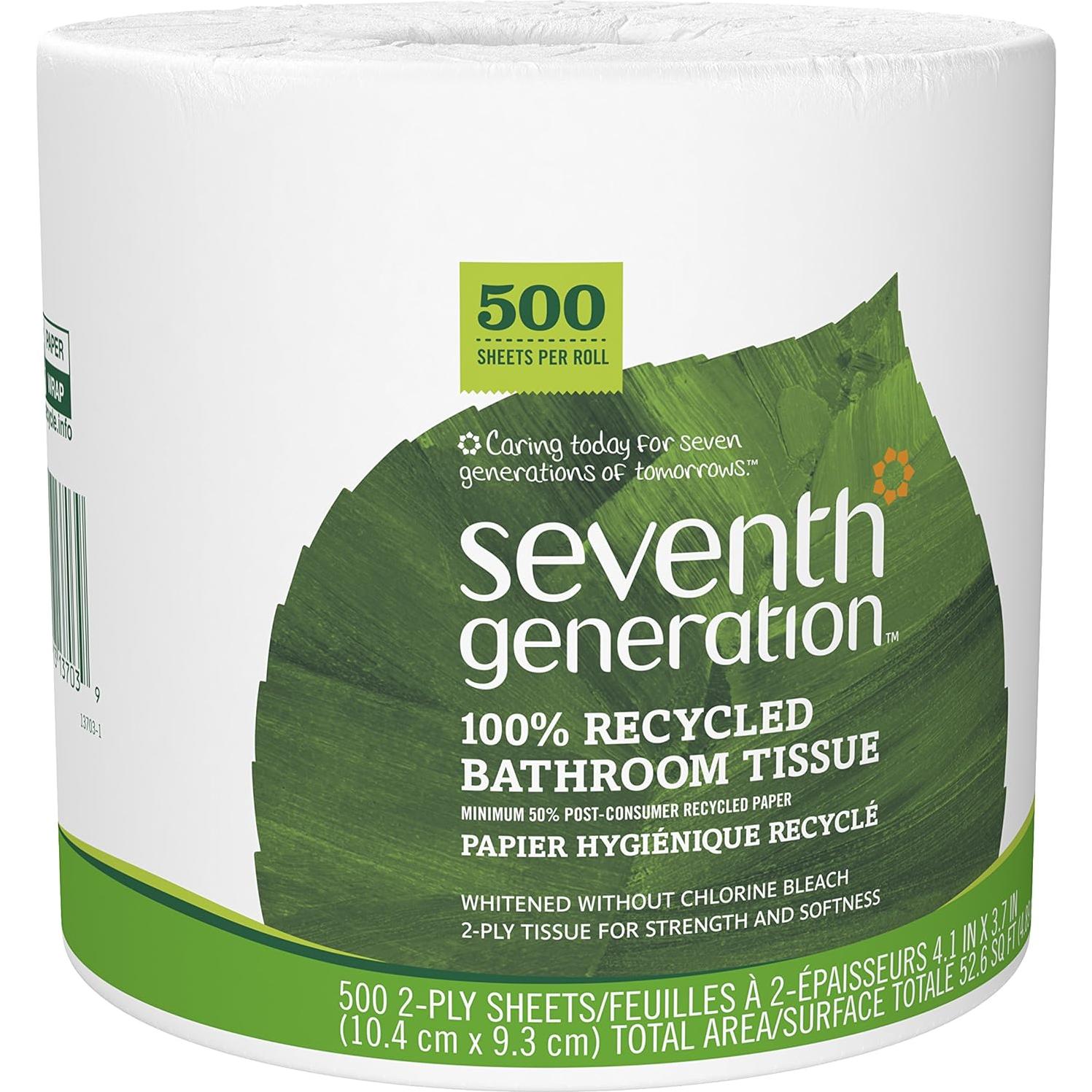 Papel Higiénico 2 Capas Seventh Generation 100% Reciclado 500 Hojas