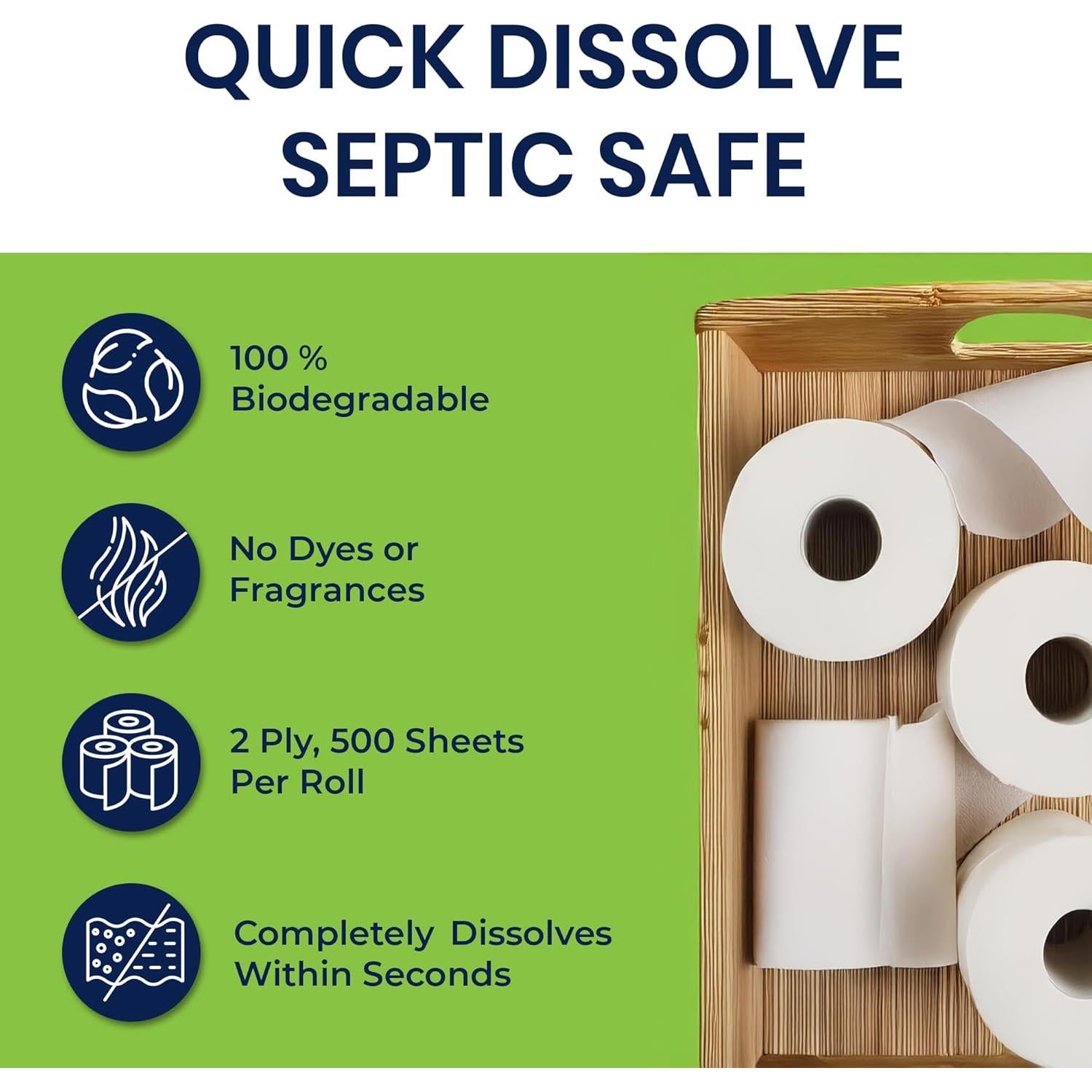 Papel Higiénico Biodegradable Freedom Living 8 Rollos 500 Hojas