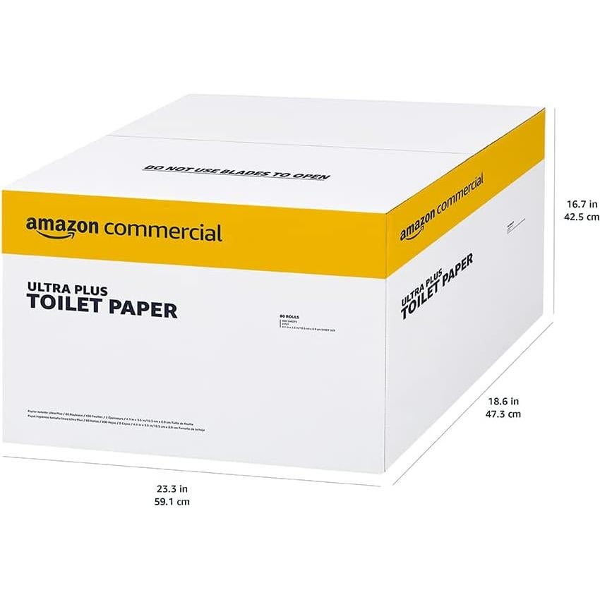 Papel Higiénico Ultra Plus AmazonCommercial 2 Capas 80 Rollos