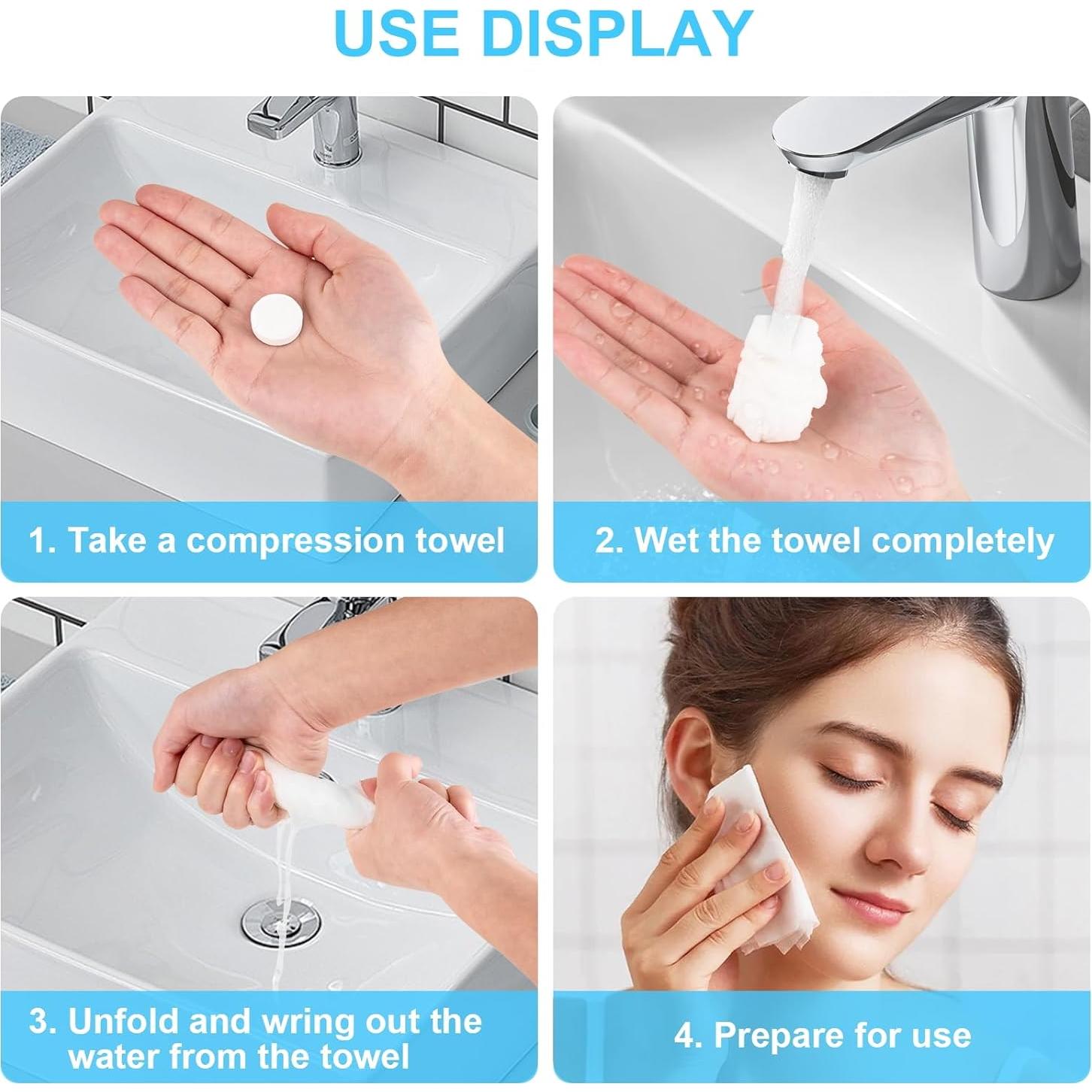 220 Toallas Comprimidas Desechables MEQHUO para Viajes