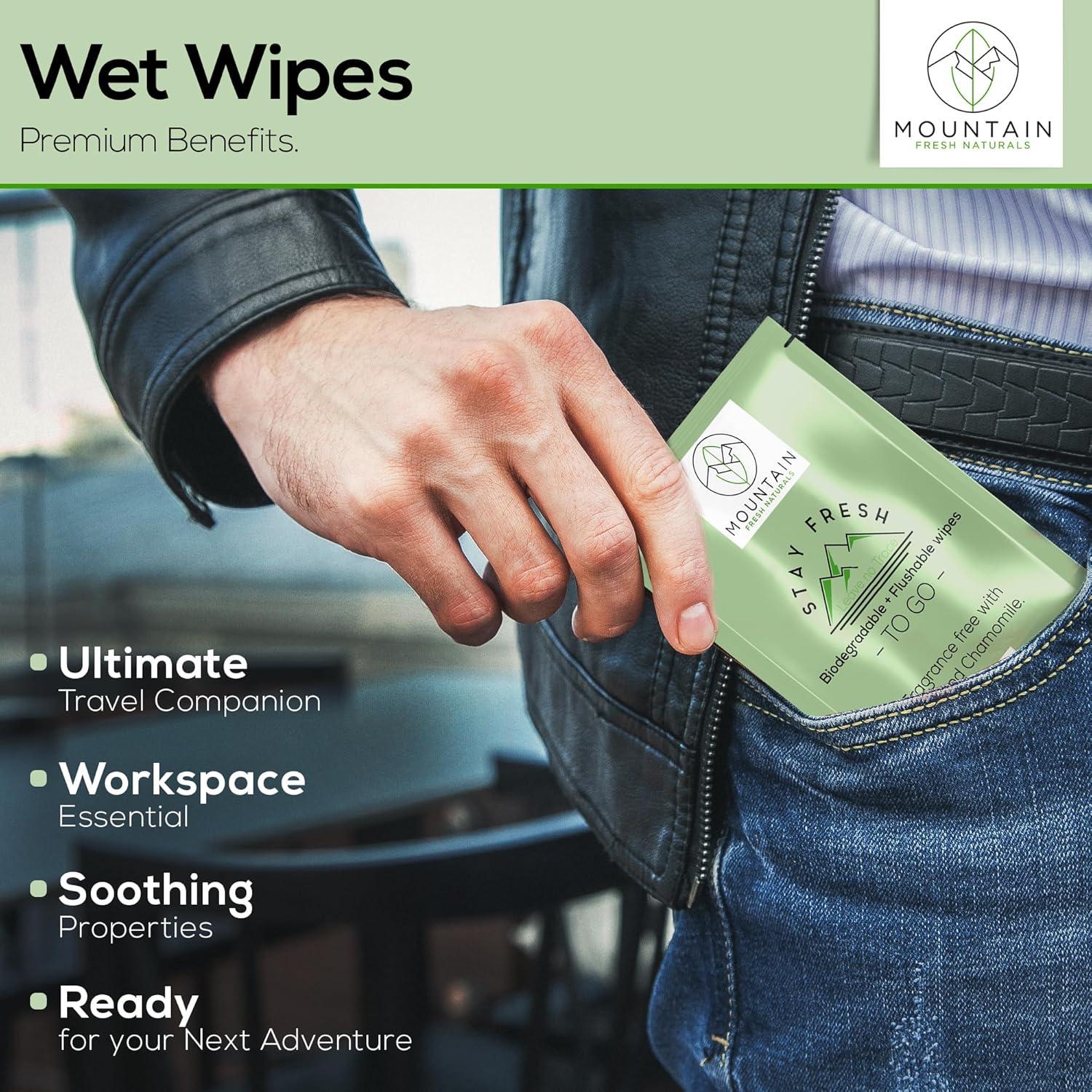 Toallitas Húmedas Desechables Mountain Fresh 60 Unidades Aloe Manzanilla