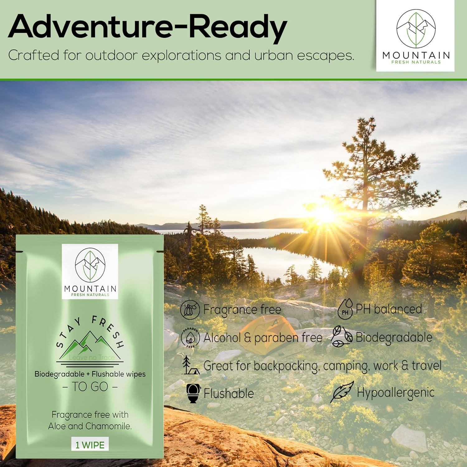 Toallitas Húmedas Desechables Mountain Fresh 60 Unidades Aloe Manzanilla