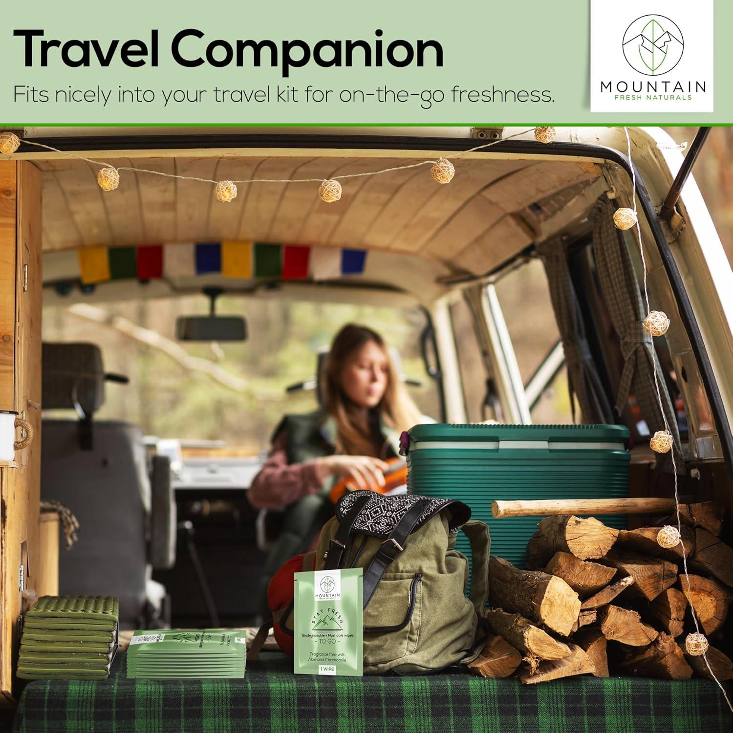 Toallitas Húmedas Desechables Mountain Fresh 60 Unidades Aloe Manzanilla