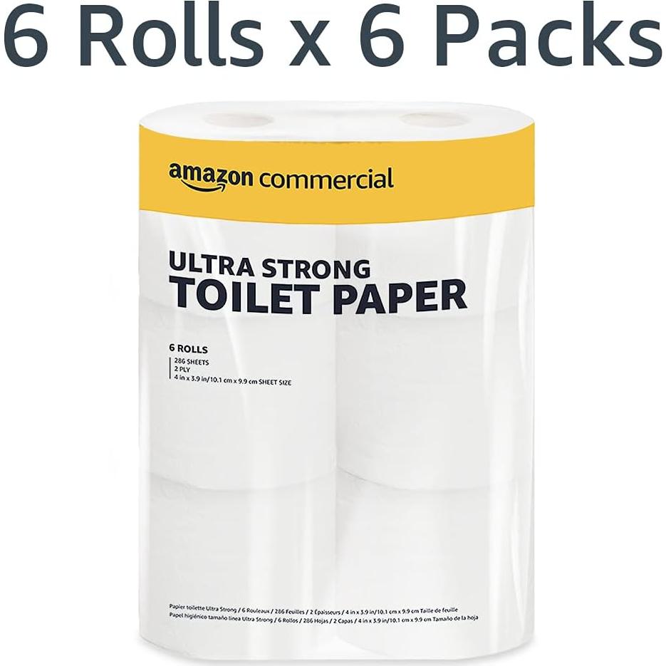 Papel Higiénico Ultra Fuerte AmazonCommercial 2 Capas 36 Rollos