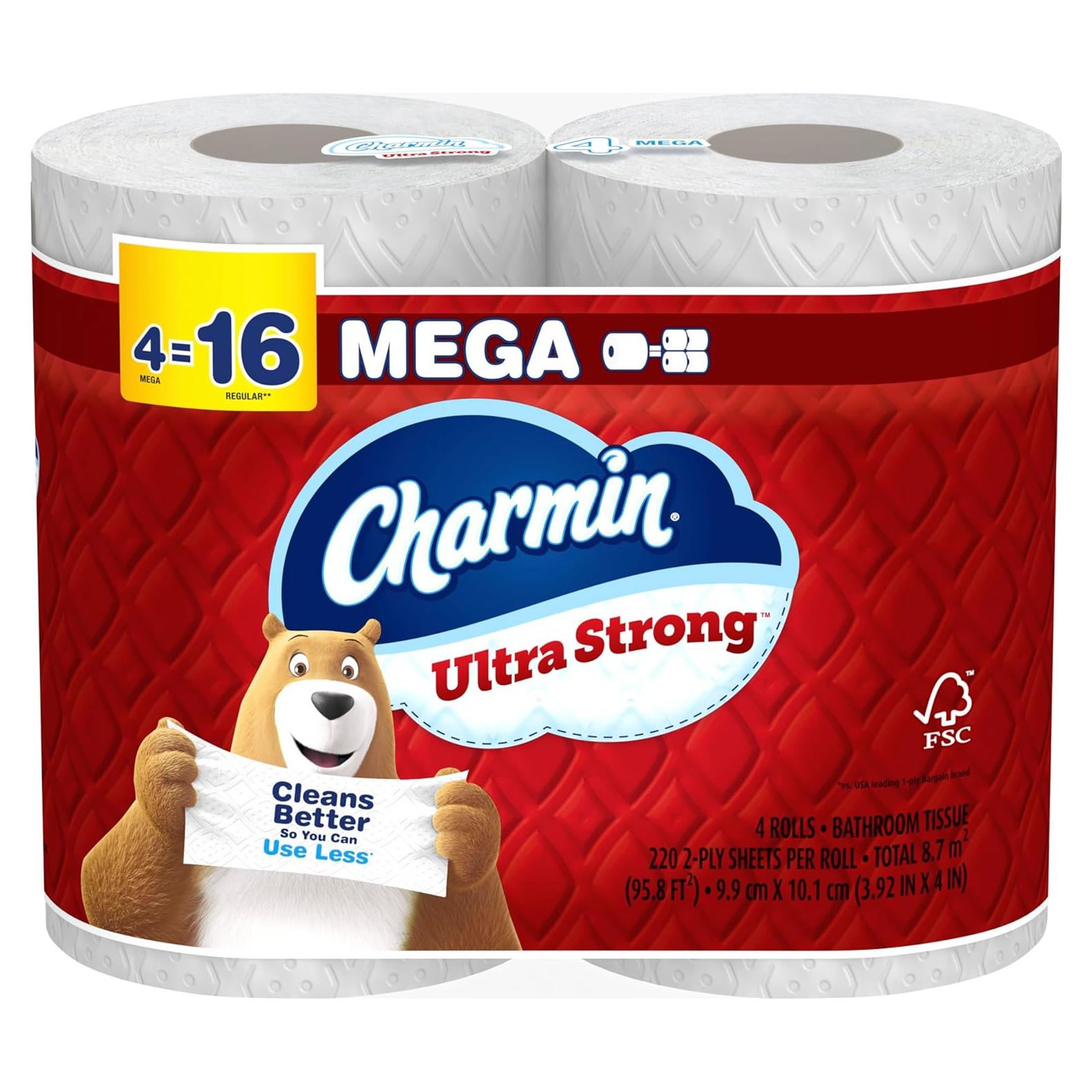 Papel Higiénico Charmin Ultra Fuerte 4 Mega Rollos 220 Hojas