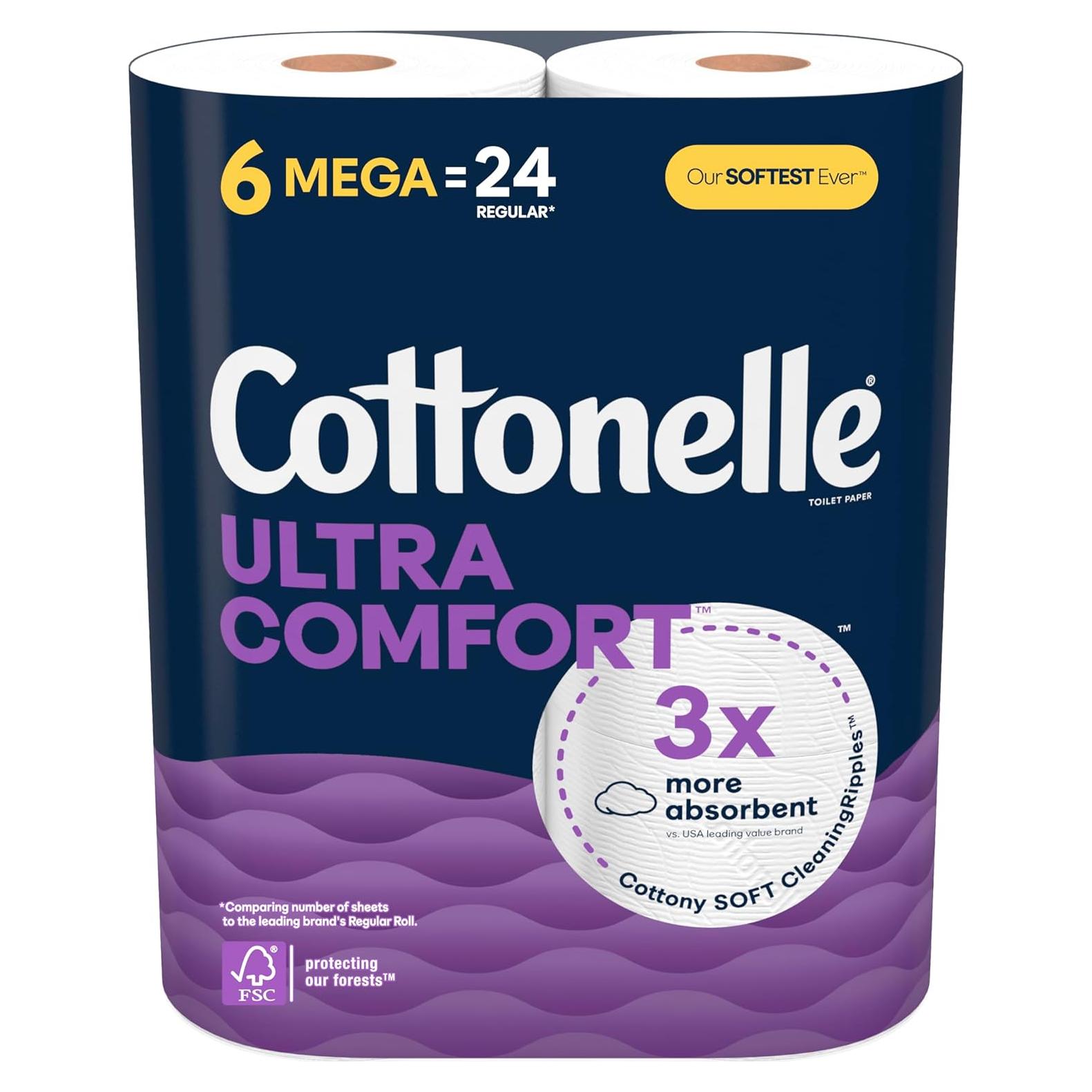 Papel Higiénico Cottonelle Ultra Comfort 6 Mega Rollos 244 Hojas