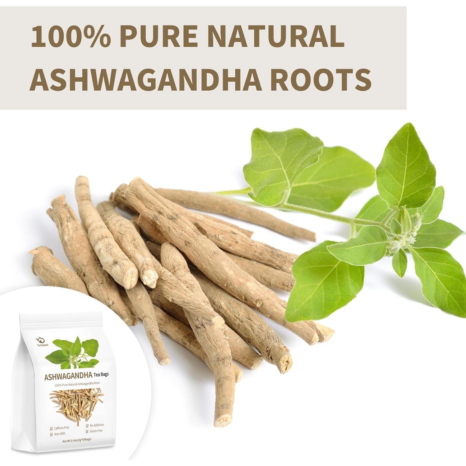 Bolsitas de Té Herbal Puro Tempoak - 60 Unidades Ashwagandha