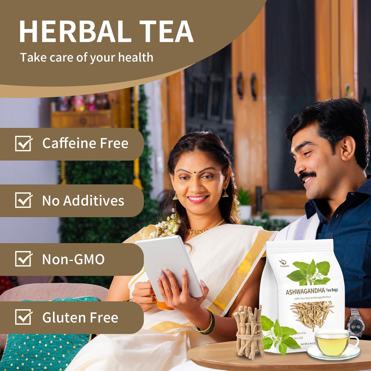 Bolsitas de Té Herbal Puro Tempoak - 60 Unidades Ashwagandha