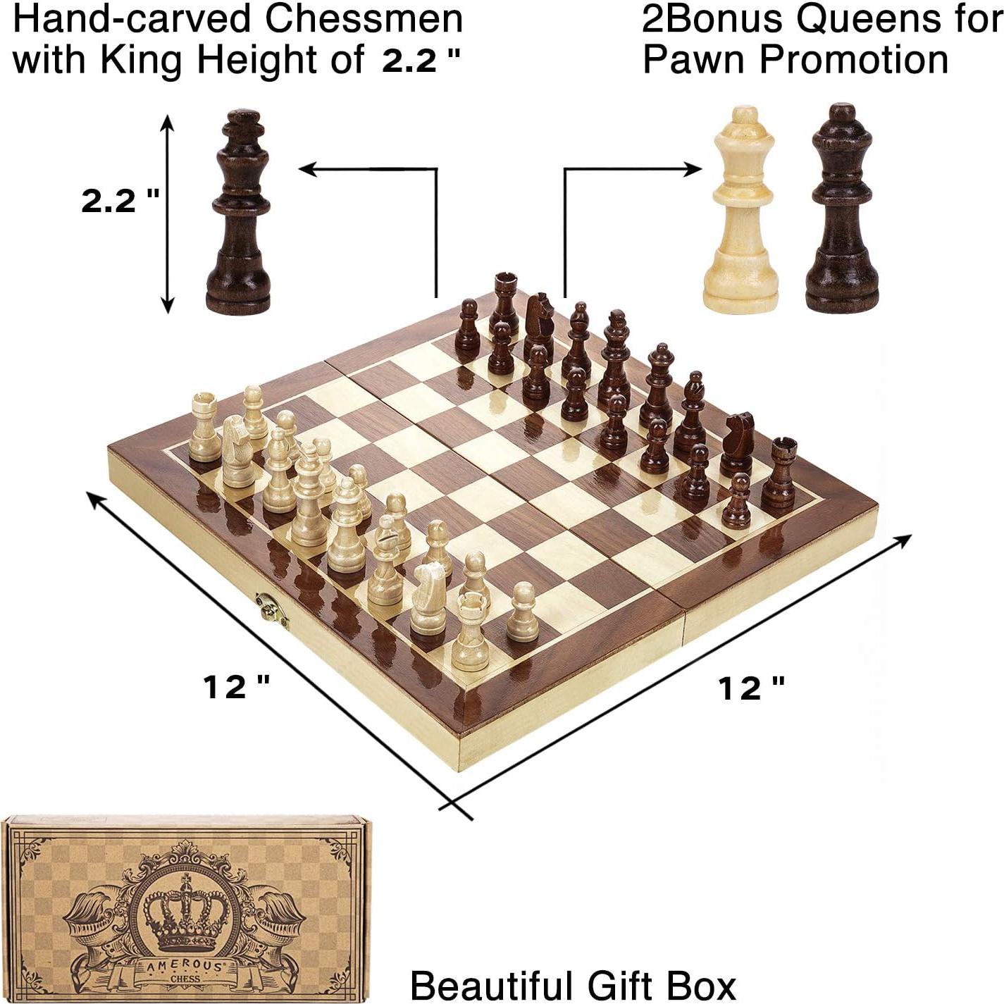 Juego de Ajedrez Magnético de Madera Amerous 30.48 cm