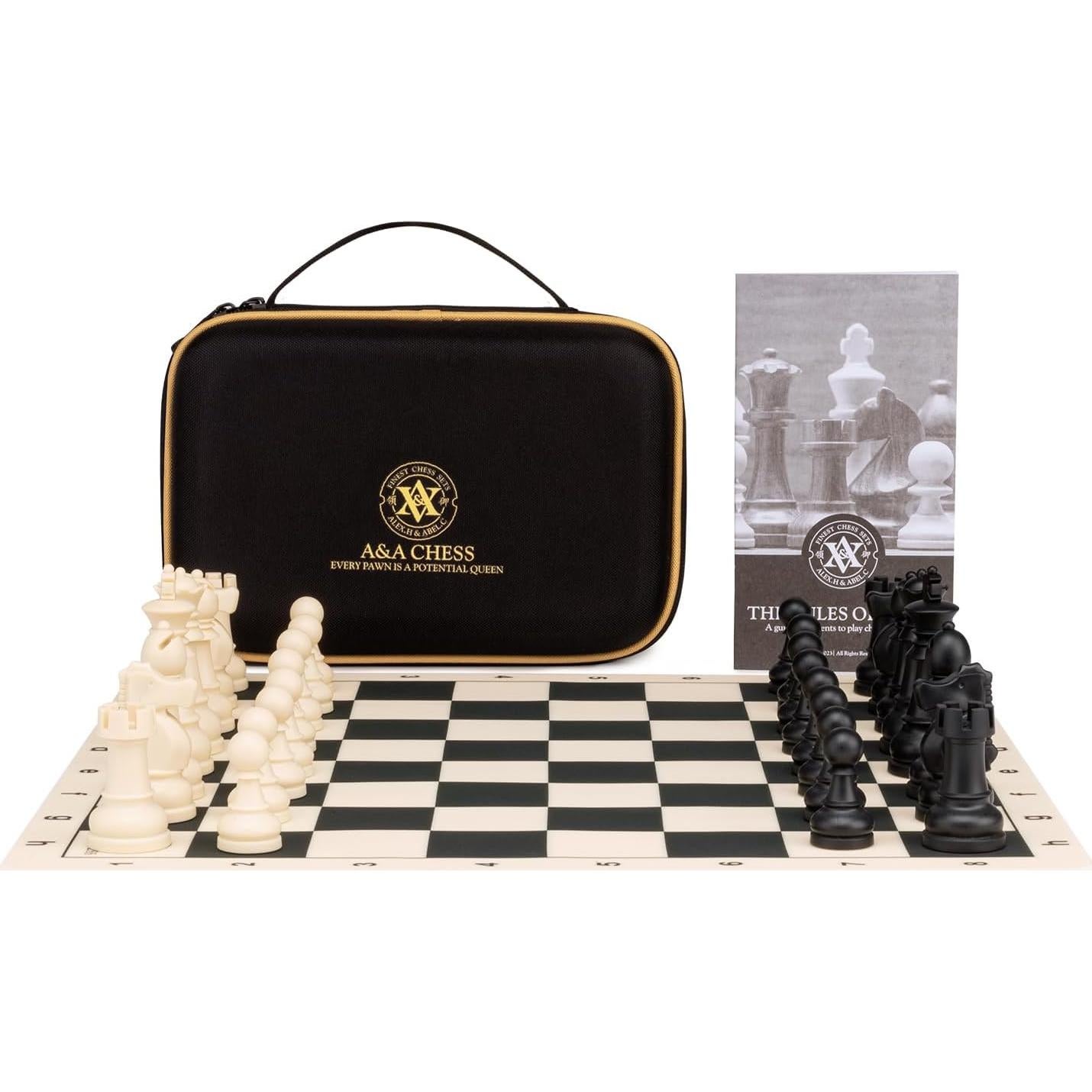 Juego de Ajedrez A&A - Tablero Silicona 38x38cm Piezas Staunton