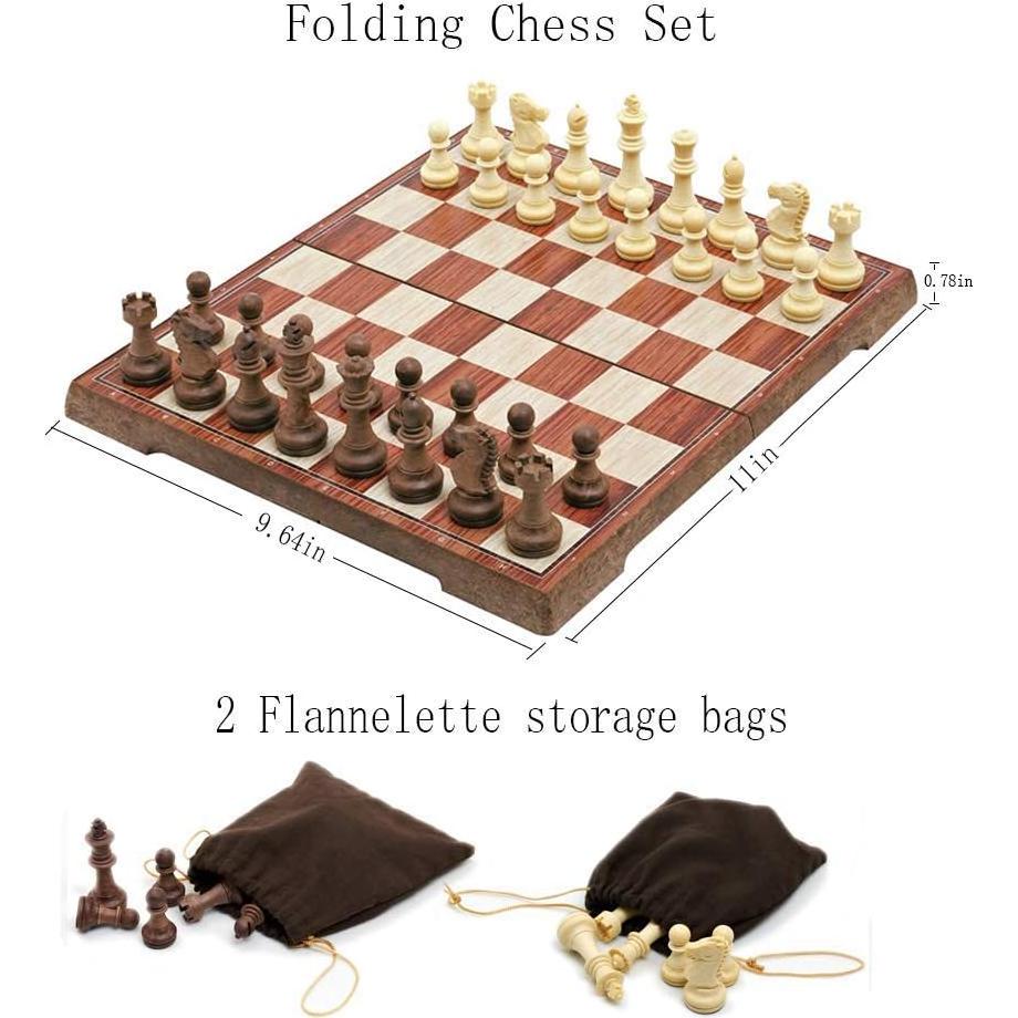 Juego de Ajedrez Plegable Magnético Yalloy 28x24.5 cm