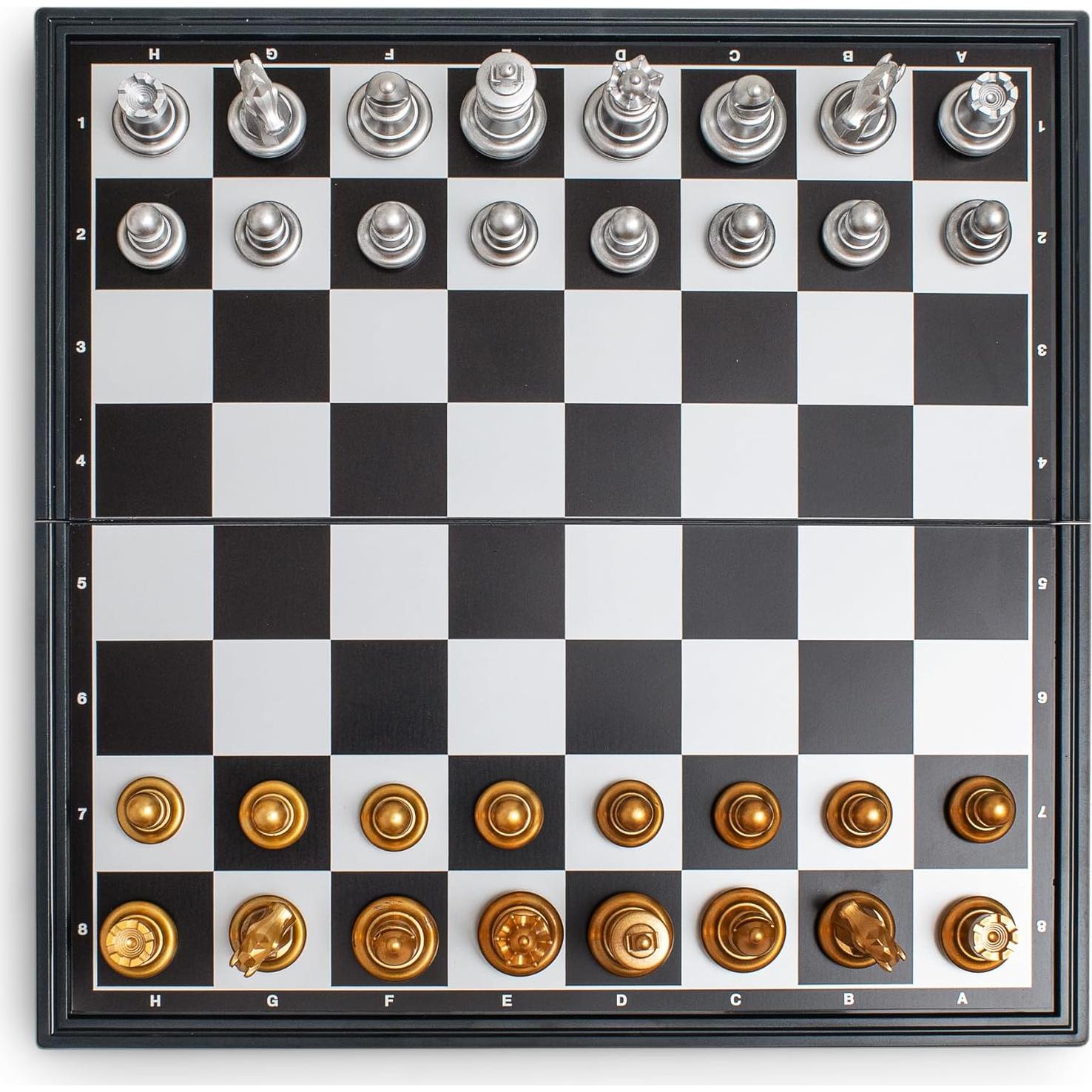 Juego de Ajedrez Magnético Plegable de Viaje 25 cm - Black long Di fang