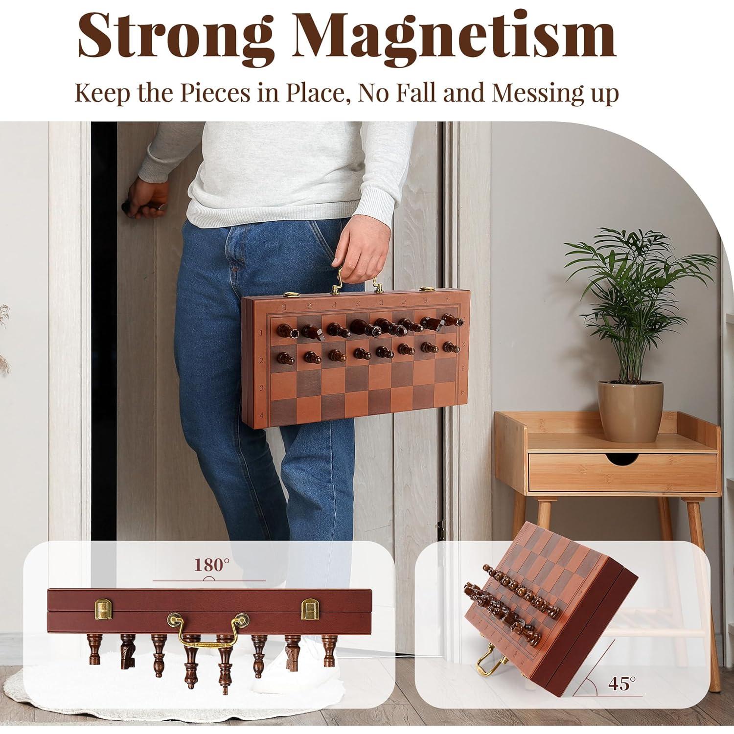 Juego de Ajedrez Magnético 39.37x39.37cm GLZM Plegable