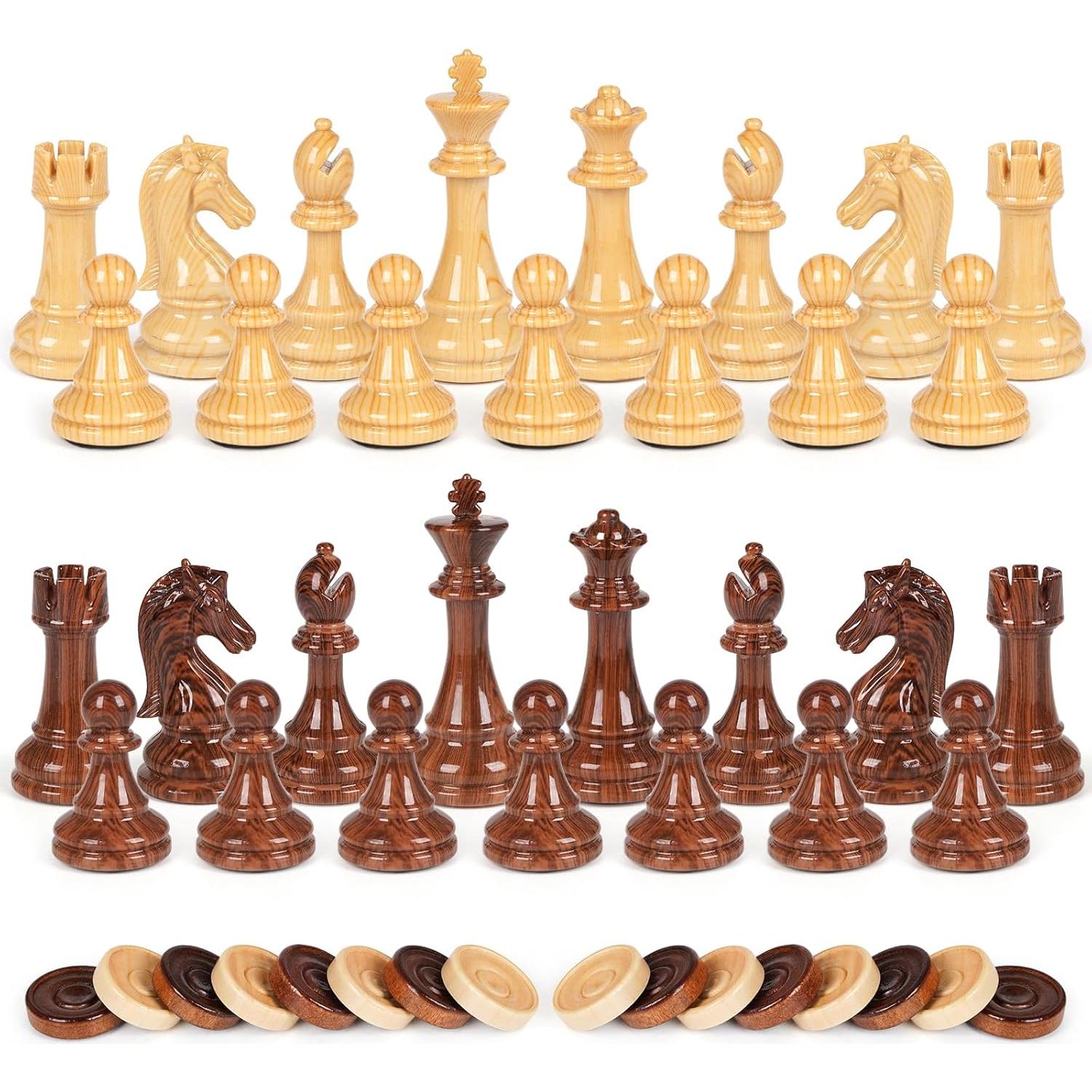 Juego de Mesa 3-en-1 Ajedrez Damas Backgammon Agirlgle