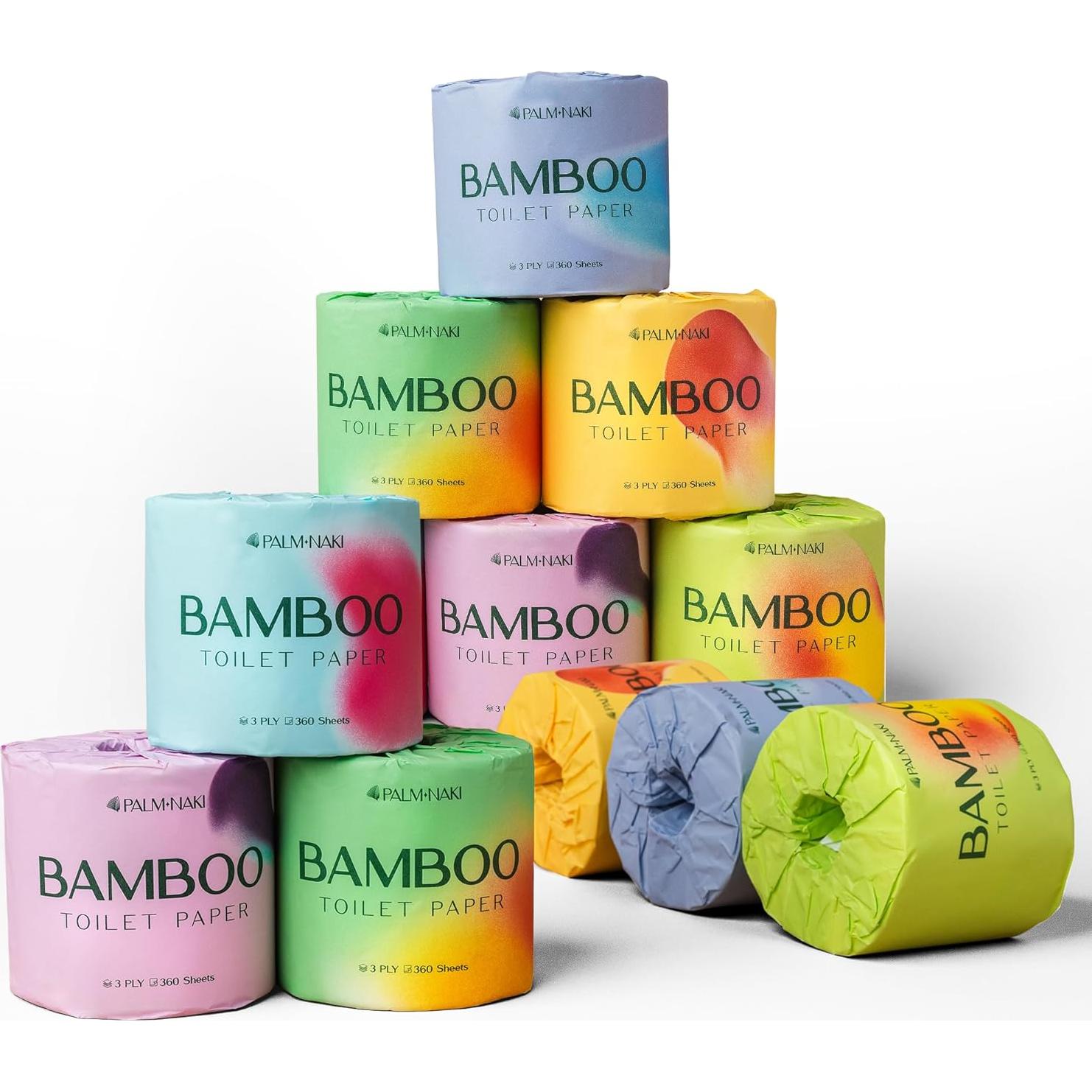 Papel Higiénico de Bambú Palm Naki 3 Capas 24 Rollos 360 Hojas